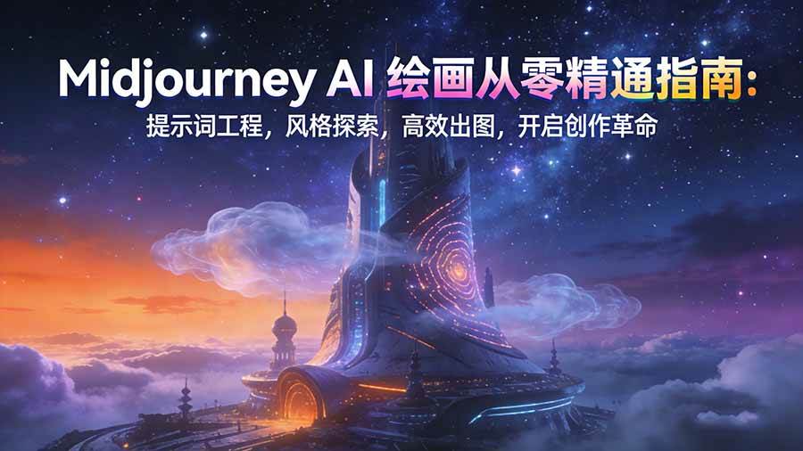 图片[1]-Midjourney AI绘画从零精通指南：提示词工程，风格探索，高效出图<span class=
