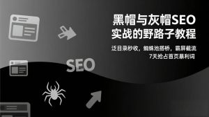 黑帽与灰帽SEO实战的野路子教程：泛目录秒收，蜘蛛池搭桥，霸屏截流，7天抢占首页暴利词-51自学联盟