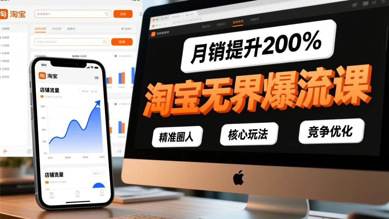 淘宝无界爆流课，精准圈人、核心玩法、竞争优化，快速引爆店铺流量，月销提升200%百度网盘下载