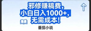 番茄小说赚稿费邪修玩法无需成本，日入1000+，超级简单！-51自学联盟