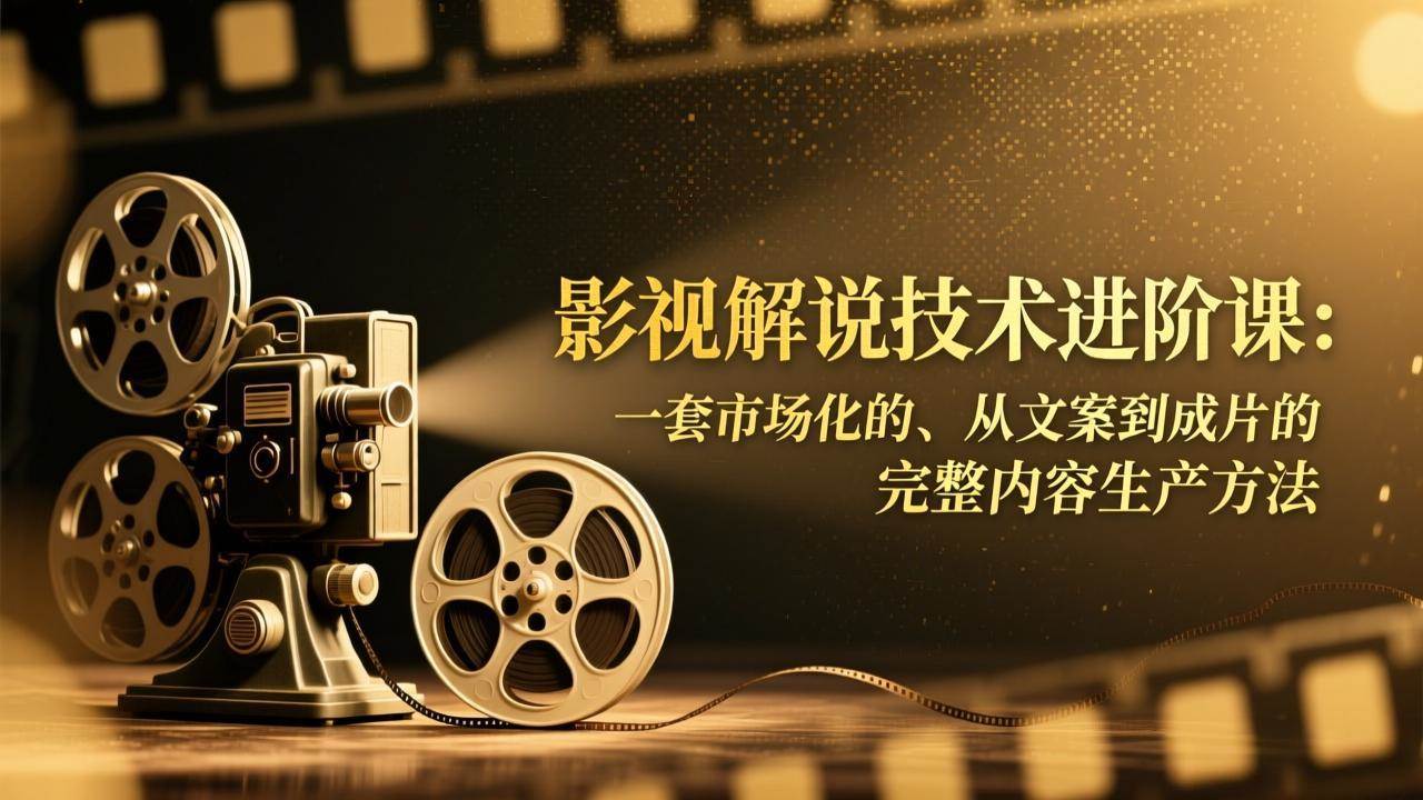 影视解说技术进阶课：一套市场化的、从文案到成片的完整内容生产方法百度网盘下载