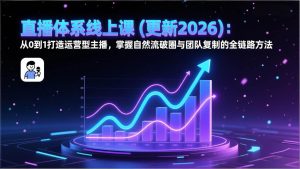 直播体系线上课(更新2026):从0到1打造运营型主播,掌握自然流破圈与团队复制的全链路方法-51自学联盟