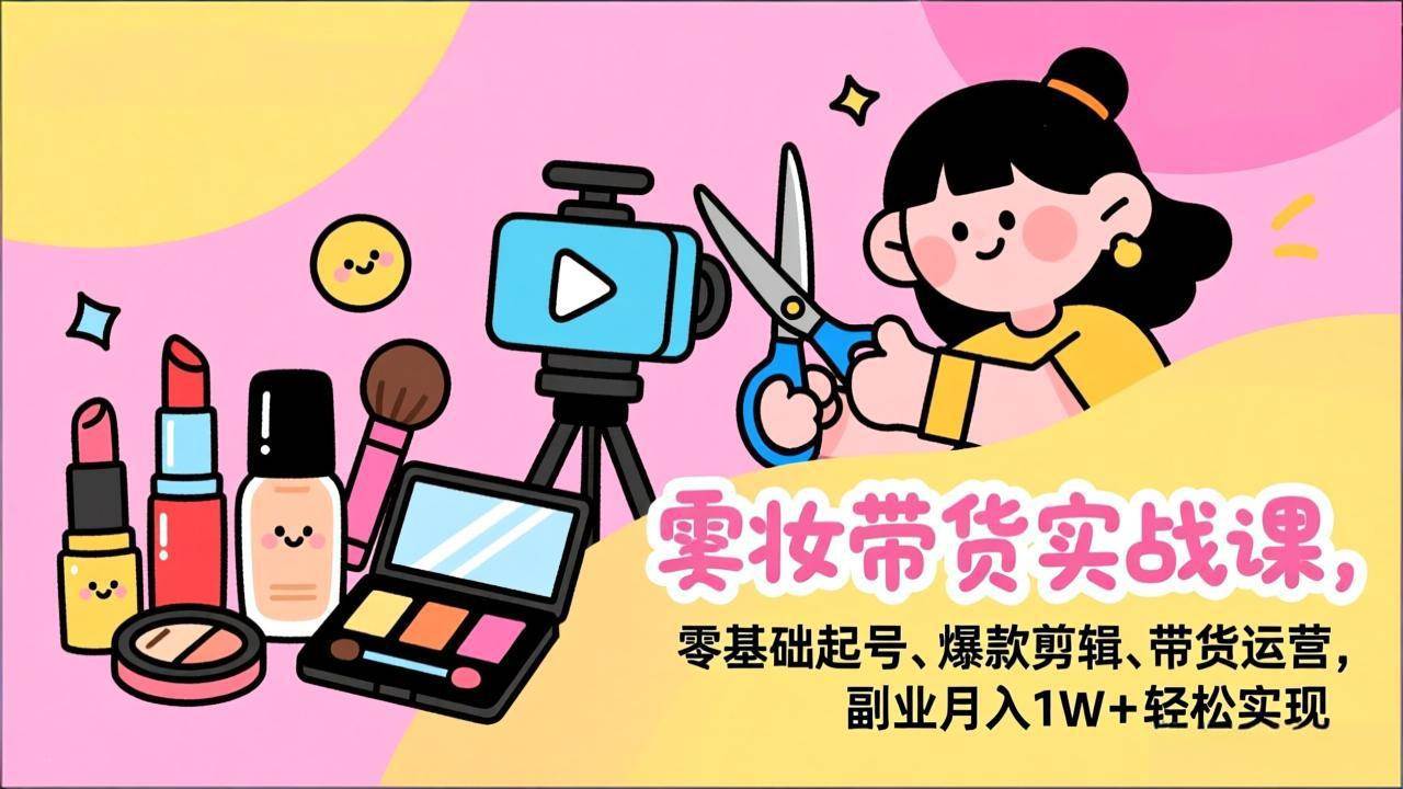 图片[1]-美妆带货实战课，零基础起号、爆款剪辑、带货<span class=