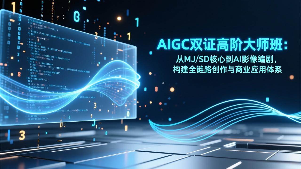 AIGC双证高阶大师班：从MJ/SD核心到AI影像编剧，构建全链路创作与商业应用体系百度网盘下载