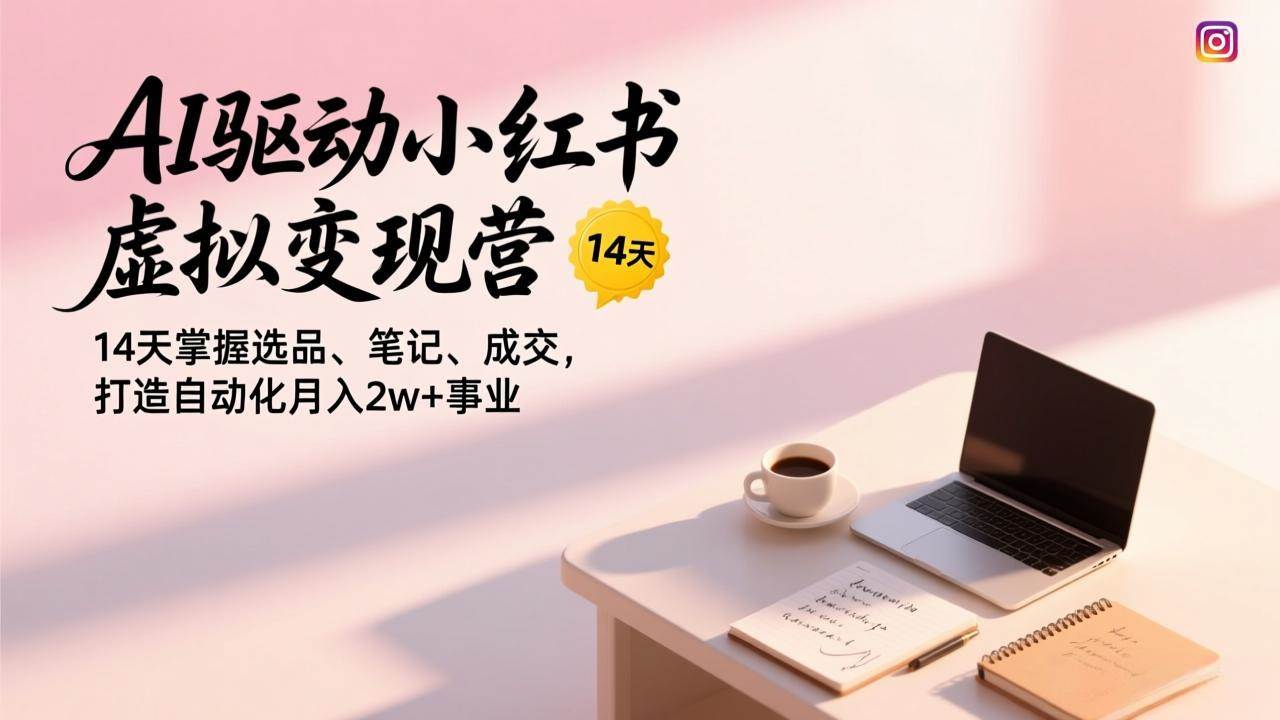 AI驱动小红书虚拟变现营，14天掌握选品、笔记、成交，打造自动化月入2w+事业百度网盘下载