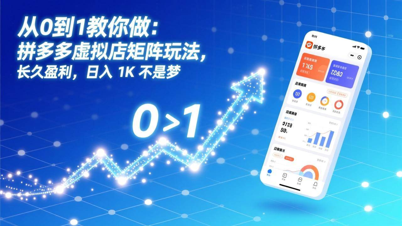 从0到1教你做：拼多多虚拟店矩阵玩法，长久盈利，日入 1K 不是梦百度网盘下载