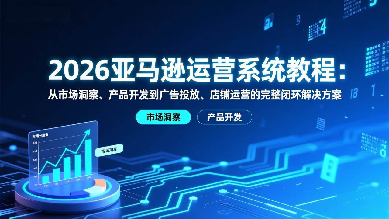 2026亚马逊运营系统教程：从市场洞察、产品开发到广告投放、店铺运营的完整闭环解决方案百度网盘下载