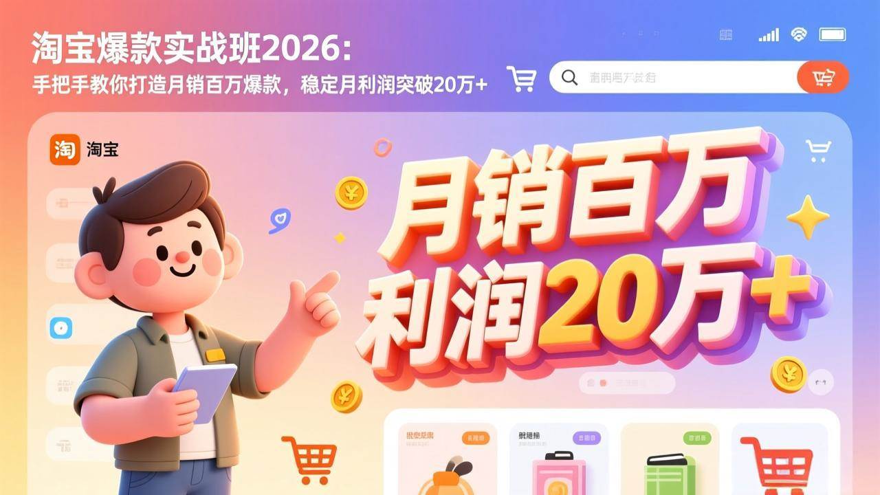 图片[1]-淘宝爆款实战班2026：手把手教你打造月销百万爆款，稳定月<span class=