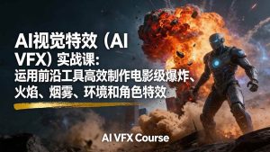 AI视觉特效（AI VFX）实战课：运用前沿工具高效制作电影级爆炸、火焰、烟雾、环境和角色特效-51自学联盟
