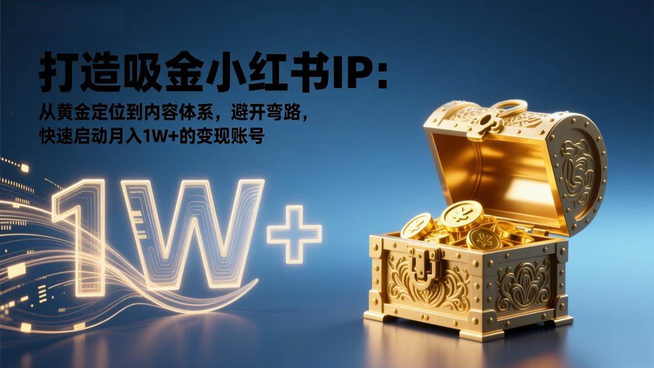 打造吸金小红书IP：从黄金定位到内容体系，避开弯路，快速启动月入1W+的变现账号百度网盘下载