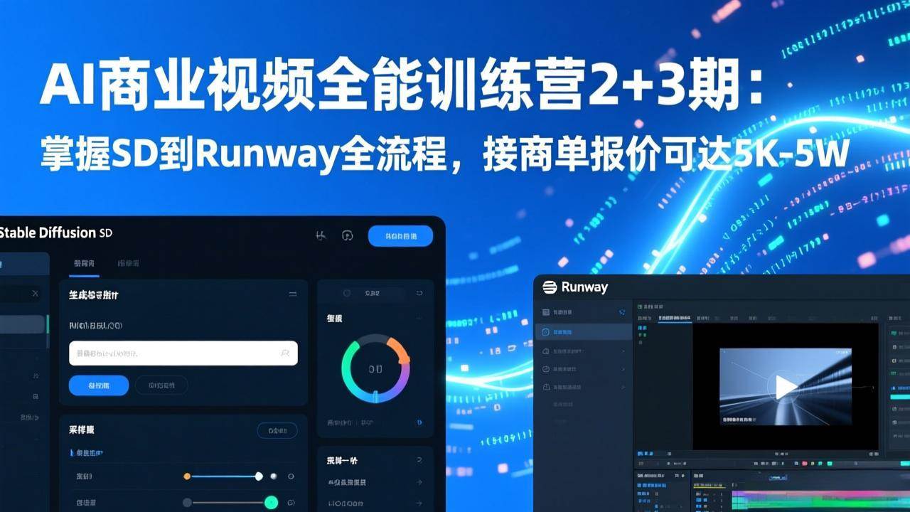 图片[1]-AI商业视频全能训练营2+3期：掌握SD到Runway全流程，<span class=