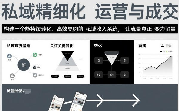 私域精细化运营与成交，构建一个能持续转化、高效复购的私域收入系统百度网盘下载