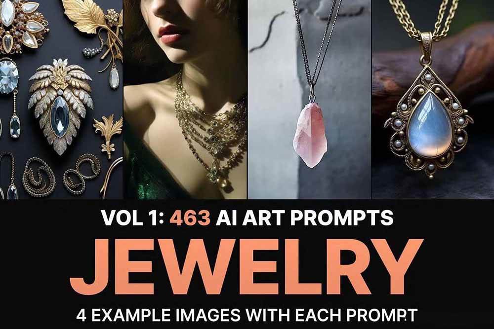 图片[2]-460+专业Midjourney珠宝摄影AI提示词+成效果图，戒指/项链/耳环/手链/宝石/及奢侈<span class=