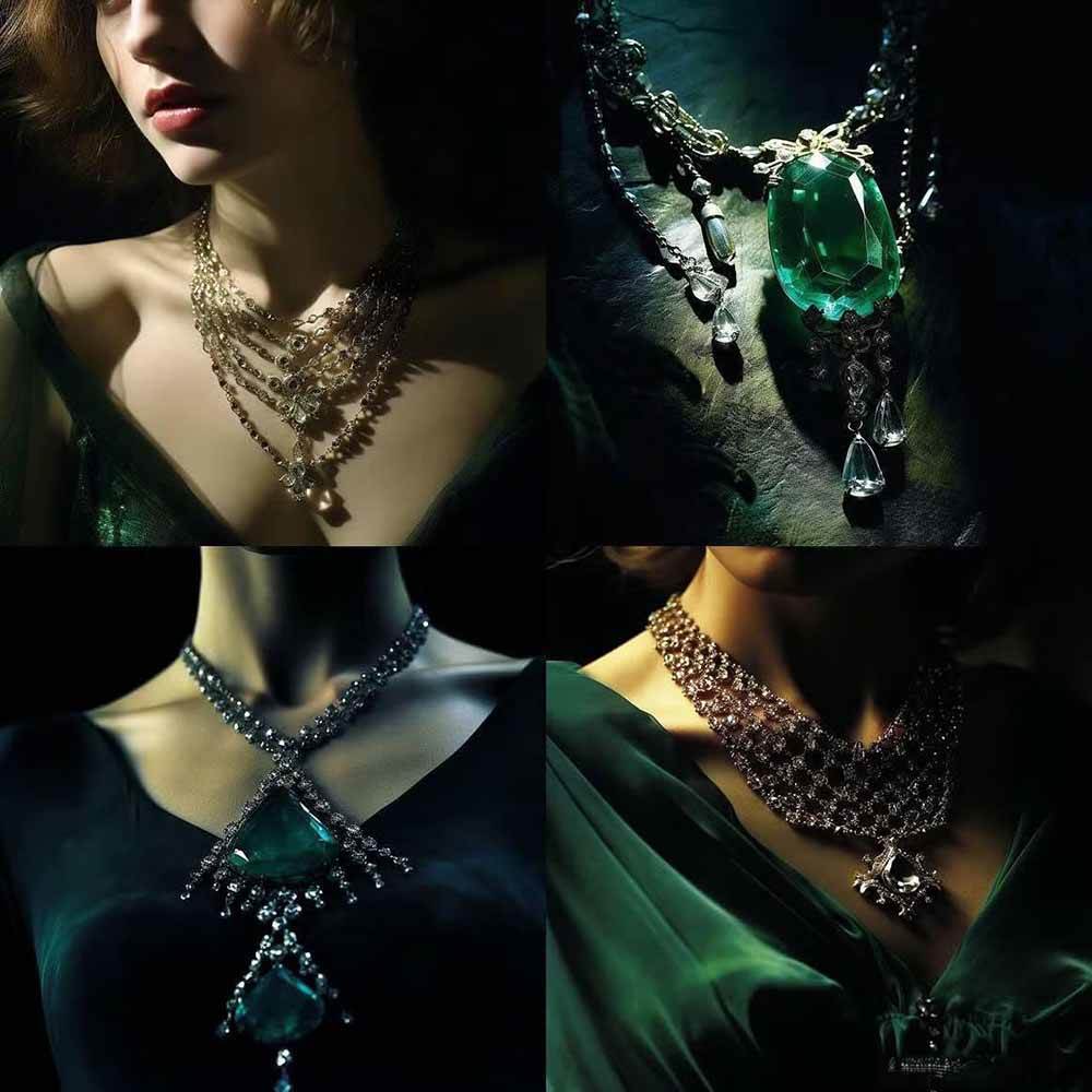 图片[4]-460+专业Midjourney珠宝摄影AI提示词+成效果图，戒指/项链/耳环/手链/宝石/及奢侈配饰等全品类-资源基地