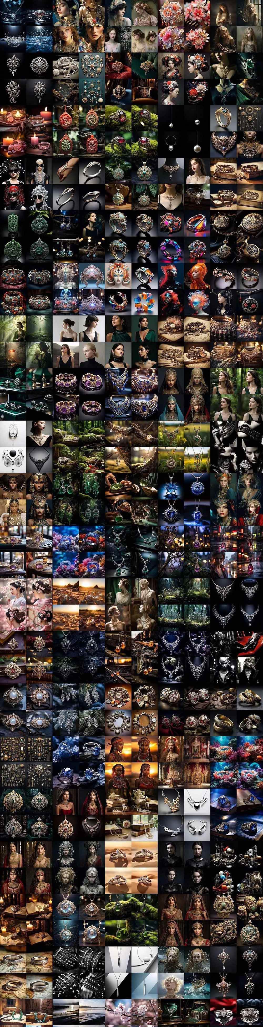 图片[10]-460+专业Midjourney珠宝摄影AI提示词+成效果图，戒指/项链/耳环/手链/宝石/及奢侈配饰等全品类-资源基地