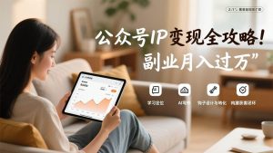 公众号IP变现全攻略，学习定位、AI写作、钩子设计与转化，构建获客闭环，副业月入过万-51自学联盟