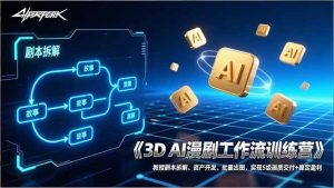 3D AI漫剧工作流训练营：教授剧本拆解、资产开发、批量出图，实现S级画质交付+稳定盈利-51自学联盟