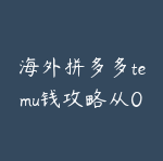 海外拼多多temu钱攻略从0到1打造店铺，轻松爆单-51自学联盟