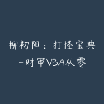 柳初阳：打怪宝典-财审VBA从零入门，Office自动化与数据分析实战课程-51自学联盟