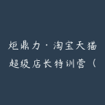 炬鼎力·淘宝天猫超级店长特训营（5月23-5月24线下课）【音频+字幕+pdf课件】-51自学联盟