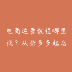电商运营教程哪里找?从拼多多起店到电商圈实战的课程指南-51自学联盟
