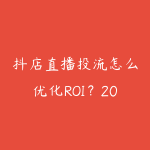 抖店直播投流怎么优化ROI?2026年千川人群包投放和直播间复盘指南-51自学联盟