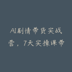 AI剧情带货实战营，7天实操课带你进入AI带货2.0时代-51自学联盟