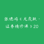 张穗鸿《龙虎跃·证券精修课》2025年小班课（进阶+高阶）-51自学联盟