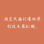 淘宝天猫打爆班原创技术第81期，无界关键词全域起爆实战课-51自学联盟