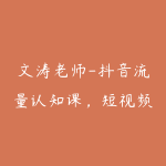 文涛老师-抖音流量认知课,短视频+直播+私域,认知提升,闪电开悟-51自学联盟