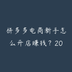 拼多多电商新手怎么开店赚钱?2026年从选品到起店的全流程-51自学联盟