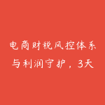 电商财税风控体系与利润守护，3天看懂电商税务逻辑，搭建利润防御系统-51自学联盟