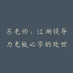 苏老师：江湖领导力老板必学的处世心法16节-51自学联盟