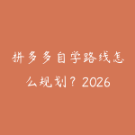 拼多多自学路线怎么规划?2026年新手少走弯路的课程指南-51自学联盟