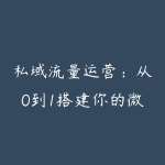 私域流量运营：从0到1搭建你的微信私域变现体系-51自学联盟