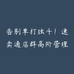 告别单打独斗!速卖通店群高阶管理玩法-51自学联盟