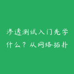 渗透测试入门先学什么？从网络拓扑到工具使用-51自学联盟
