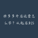 拼多多开店运营怎么学？从起店到SKU定价的课程资源指南-51自学联盟