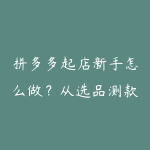 拼多多起店新手怎么做?从选品测款到评价维护的课程路线-51自学联盟