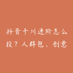抖音千川进阶怎么投?人群包、创意和计划诊断实战指南-51自学联盟