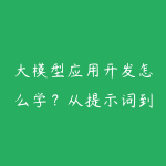 大模型应用开发怎么学？从提示词到可上线项目-51自学联盟