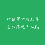 财会审计AI工具怎么落地？从Python到Excel VBA的效率路线-51自学联盟
