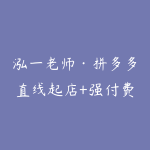 泓一老师·拼多多直线起店+强付费3.0（更新4月）-51自学联盟