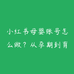 小红书母婴账号怎么做？从孕期到育儿的人设和选题-51自学联盟