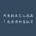 闲鱼副业怎么选品？无货源和虚拟资料项目学习路线-51自学联盟