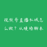 视频号直播私域怎么做?从暖场脚本到企微承接指南-51自学联盟